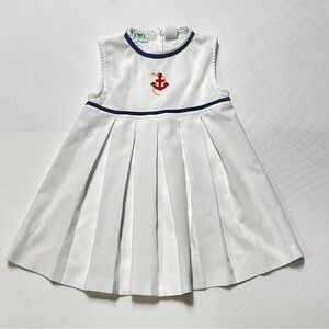 Alyssa Vintage‎ White Pleated Sailor Dress Girls size 4